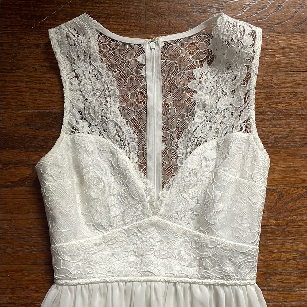 Lulus White Lace Maxi Dress